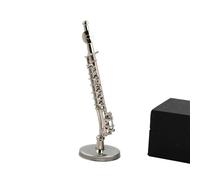 Kit Di Ornamenti Per Strumenti Musicali Modello Di Flauto In Miniatura In Rame Mini Strumento Musicale Accessori Decorazione Della Casa Regalo(Silver,8)
