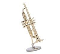 Kit Di Ornamenti Per Strumenti Musicali Modello Di Tromba In Miniatura In Ottone Design Squisito Mini Strumento Musicale Ornamento Con Supporto Per Scrivania E Libreria