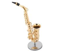 Kit Di Ornamenti Per Strumenti Musicali Replica In Miniatura Di Sassofono Contralto Con Supporto E Custodia Modello Di Strumento Musicale Placcato In Oro Ornamenti Per La Scrivania Della Casa