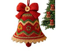 Kit di ornamento di campane di Natale all'uncinetto - decorazione fatta per le vacanze, materiali da artigianato fai -da -te, set di progetti di filato, attività rilassante per lo scenario di consapev