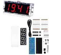 Kit di Orologio Digitale Elettronico Fai-da-Te Ouitble Orologio Digitale LED a 4 Cifre con Progetto di Saldatura in Guscio in Acrilico per Professionisti Elettronici Principianti