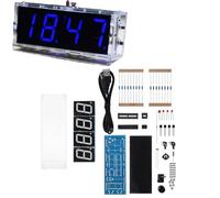 Kit di Orologio Digitale Elettronico Fai-da-Te Ouitble Orologio Digitale LED a 4 Cifre con Progetto di Saldatura in Guscio in Acrilico per Professionisti Elettronici Principianti