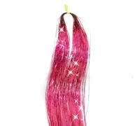 Kit di orpelli for capelli da 200 ciocche con strumento, orpelli for capelli scintillanti da 48 pollici, estensioni dei capelli in orpelli a 14 colori for la festa 1 pezz0(Rose color)