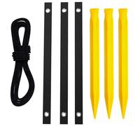 Kit di pali per albero di Natale, supporto per piante per giovani alberi, pali da giardino anti vento con lacci morbidi, 31 cm, verde, nero (giallo)
