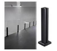 Kit di pali per balaustra in acciaio inossidabile 304 con vetro nero per ringhiere per balconi e scale, pali terminali durevoli per interni/esterni con slot per pin, facile installazione