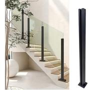 Kit di Pali per balaustra Neri Resistenti, Pali Personalizzabili, Lunghezza 50-180 cm, Fori preforati, Ideali per arredamenti Moderni e terrazze, Colore Grigio, Profilo Slish da 130 cm.