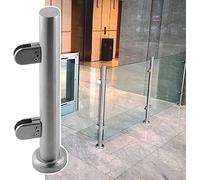 Kit di pali per ringhiera in vetro teak, separatore per interni resistente ed elegante, perfetto per la sicurezza di case e corridoi, elegante supporto per recinzione in vetro per interni moderni