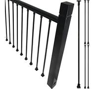 Kit di pali quadrati in ferro nero per recinzioni in vetro, balaustre, ringhiere per scale e colonne da interni, supporti durevoli per ponti e terrazze, set completo