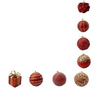 Kit di palline di Natale da appendere all'albero e al tavolo con ornamenti pendenti, adatto per abbellire la casa stagionale (rosso)