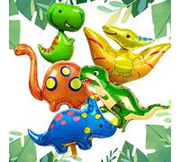 Kit Di Palloncini Con Dinosauri 5 Pezzi/set, Palloncini In Alluminio A Forma Di T-rex, Triceratops E Pterodactyl Carini, Adatti Per Feste A Tema Dinosauri, Decorazioni Per Feste Di Compleanno Tagli Un