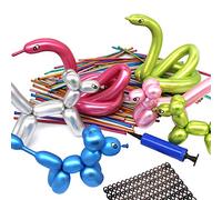 Kit di palloncini da modellare, metallizzati 260Q, palloncini lunghi cromati a forma di animali, per compleanni, feste, Natale, 100 pezzi