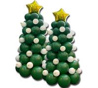 Kit di palloncini per albero di Natale, palloncini verdi, ghirlanda, arco, palloncini bianchi e verdi, 93 palloncini in lattice per decorazioni per feste di Natale/Capodanno