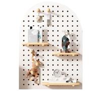 Kit di pannelli forati in legno, espositore da parete con bastoncini di legno per l'organizzazione del garage