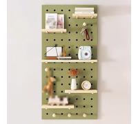 Kit di pannelli forati in legno verde, 60 x 120 cm, organizer da parete fai da te, per artigianato, conservazione ed esposizione, sistema di pannelli forati versatile
