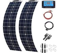 Kit di pannelli solari flessibili da 12 V-24 V, modulo solare monocristallino con regolatore di carica da 40 A e cavo per camper, barche, rimorchi, camper, sistemi marini, off-grid (800 W)