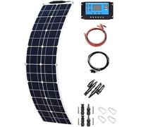 Kit di pannelli solari flessibili da 12 V-24 V, modulo solare monocristallino con regolatore di carica da 40 A e cavo per camper, barche, rimorchi, camper, sistemi marini, off-grid (800 W)