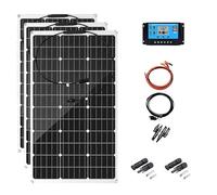 Kit di pannelli solari flessibili da 300 W, pannelli monocristallini da 18 V con regolatore di carica da 40 A per camper, barche e tetti fuori rete, ideale per superfici irregolari