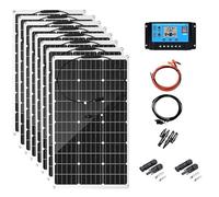 Kit di pannelli solari flessibili da 300 W, pannelli monocristallini da 18 V + regolatore di carica da 40 A per camper, camper, roulotte, barche, tetti e superfici irregolari, ideale per campeggio e