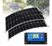 Kit di pannelli solari flessibili da 500 Watt, caricabatterie monocristallino semi-flessibile off-grid da 18 Volt per camper, marine, cabine, furgoni, auto, superfici irregolari (2 x 500 W)