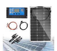 Kit di Pannelli Solari, Starter Kit con Cavo di Estensione 40a Regolatore di Carica di Potenza, per Barca Moto Casa Luci Esterne RV 1×150W