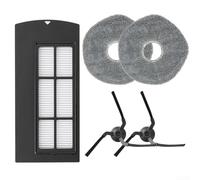 Kit di panni per mocio con filtro a spazzola laterale, compatibile con robot aspirapolvere Clean X9 Pro, parti di ricambio per una rimozione efficiente della polvere e pulizia della casa
