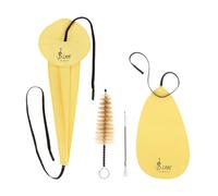 Kit di panno per la pulizia del sassofono 4 in 1, con tampone per la pulizia e spazzola per bocchino, per sassofono contralto, tenore soprano e altri strumenti a fiato e a fiato (giallo)