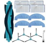 Kit di parti di ricambio per aspirapolvere robot con rullo principale, spazzole laterali, panni in microfibra lavabili e filtro ad alta efficienza per MONSGA MS1 Max, M70 Pro, D10, E10