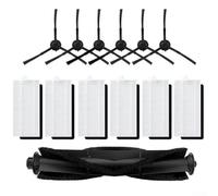 Kit di parti di ricambio per Q6 Pro e per Laresar per robot aspirapolvere L6 Pro, rullo spazzola principale con design anti design, spazzole laterali, set da sei pezzi, per raccolta polvere filtro