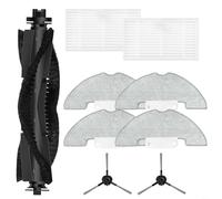 Kit di parti di ricambio, per robot aspirapolvere Cleanova e Vexilar, per W7 W9 W11 W15, spazzola laterale principale, set di panni per pulizia profonda, per peli di animali domestici duri (A)