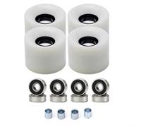 Kit di parti per skateboard, 4 pezzi, 60 x 45 mm, 78 A, con cuscinetti ABEC-9 e distanziatori, per uso stradale e parco, colore: bianco