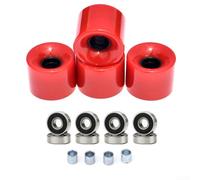 Kit di parti per skateboard, 4 pezzi, 60 x 45 mm, 78 A, con cuscinetti ABEC-9 e distanziatori, per uso stradale e parco (rosso)