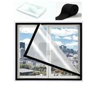 Kit di Pellicola Isolante Doppio Strato Paraspifferi Antivento | EVA Resistente Riduce Dispersione Calore Regolabile con Nastro Adesivo per Mansarde Roulotte(Black,140x160cm-55"x63")