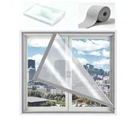 Kit di Pellicola Isolante Doppio Strato Paraspifferi Antivento | EVA Resistente Riduce Dispersione Calore Regolabile con Nastro Adesivo per Mansarde Roulotte(Gray,140x140cm-55"x55")