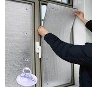 Kit di pellicola isolante per finestre, pellicola riflettente per radiatore, pannelli termici per soffitte e capannoni, con ventosa (50 cm x 110 cm)