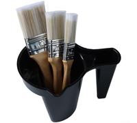 Kit di pennelli con bicchiere per pittura residenziale, tra cui soffitti, pareti e lavorazione del legno utilizzando vernici standard per interni (nero)