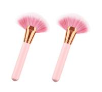 Kit Di Pennelli Per Il Trucco Di 2 Pennelli Con Manico in Legno E Setole in Nylon Per Donna Anti-perdita Resistenti Per L'uso Quotidiano