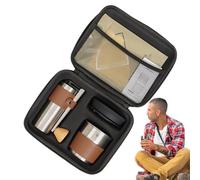 Kit di pentole da campeggio, set compatto per la preparazione del caffè per campeggio, include macinino manuale, gocciolatore, bollitore e borsa da viaggio, perfetto per viaggi all'aperto, escursioni
