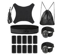Kit di per allenamento pallavolo con 2 cinghie elastiche per pallamano, 10 bendaggi per le dita, 1 zaino da pallavolo da solo, allenatore per esercitarsi e servire, passa-spuntoni regolabile per