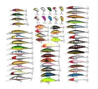 Kit di per esche da, 56 pezzi, realistica trota persico, acqua salata, set da con contenitore portatile, materiali durevoli, attrezzature per esterni