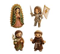 Kit di perline 3D, figure 3D fatte a mano con fede e angeli religiosi in miniatura, kit di perline da ricamare, per compleanno, creazione di orecchini, attività domestica