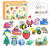 Kit di Perline da Stirare 5 MM, 48 Colori Perline a Fusione con Custodia, Pegboard, Guida Utente, 2 Scatole di Perline, Fai Da Te Regali Compleanno Natalizio per Ragazze e Ragazzi Bambini di 5+ Anni