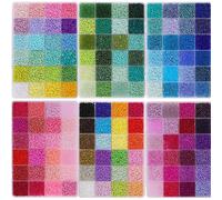 Kit di perline di semi di vetro da 5200/36400 pezzi da 3 mm - 24/168 colori vivaci fai da te per la creazione di gioielli fatti a mano, artigianato e regali - perfetto per principianti ed esperti arti