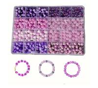 Kit di perline fai da te Confezione da 550 pezzi 24 perline della serie blu rosa