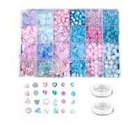 Kit di perline fai da te Confezione da 550 pezzi 24 perline della serie blu rosa