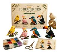 Kit di perline in miniatura per scrivania e stanza, collezione Bird | Decorazione della stanza e progetti familiari a casa per progetti di lavoro manuale condiviso e decorazione della tavola di
