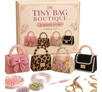 Kit di perline in miniatura per scrivania e stanza, piccola borsa boutique | Decorazione della stanza e progetti familiari a casa per progetti di lavoro manuale condiviso e decorazione della tavola di