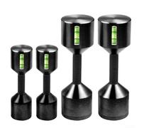 Kit di perni di posizionamento a due fori per flangia in alluminio con livello integrato, strumento di posizionamento a due fori per allineamento tubi (nero, 4 pezzi)