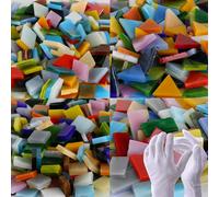 Kit Di Piastrelle a Mosaico in Vetro Colorato per Artigianato, 850 Pezzi, 4 Form