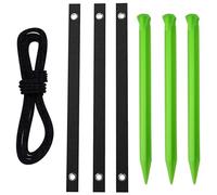 Kit di picchetti per albero con 3 paletti, 3 cinghie e corda di ancoraggio per il supporto delle piante in caso di maltempo, sistema di ancoraggio al suolo in acciaio resistente per alberi giovani