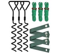Kit di picchetti per albero da 40,6 cm, picchetti a spirale e supporti per raddrizzare alberi pendenti o giovani, protegge dalle intemperie